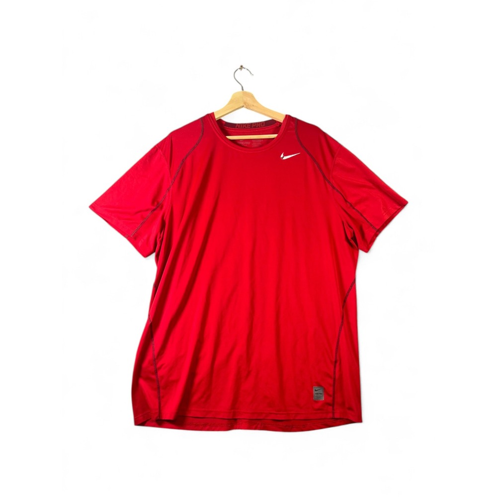 Nike Pro Dri-FIT Mens Short Sleeve Fitted Training Shirt Red 3XL XXXL